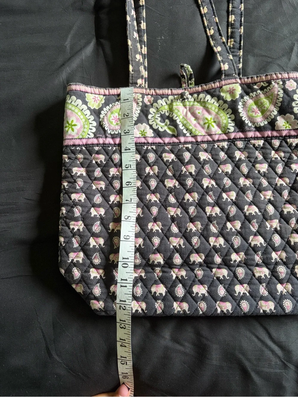 2000s vintage retired Vera Bradley quilted cotton tote w/ 